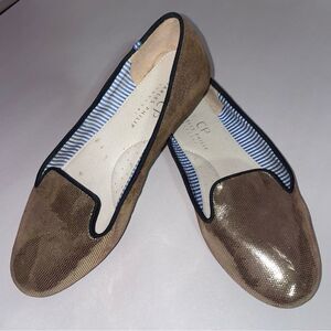 Charles Philip Milano Loafers Women Size 8 Metallic Gold Slip On Flats Office